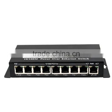 Reliable 8 port 10/100mbps active POE switch