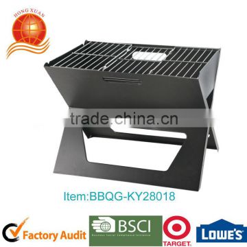 2016 New Arrival Outdoor Portable X Shape Notebook Barbecue Charcoal Grill shove 19''*12''*14''