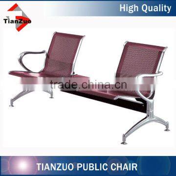 Metal public chairs for waiting room with middle table