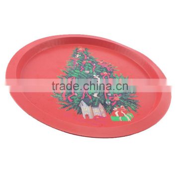 dongguan stackable round print metal tin tray for household