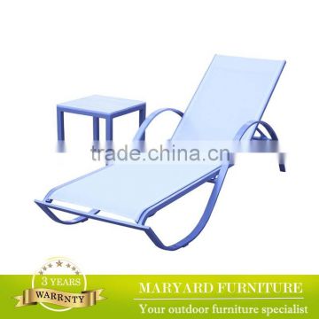 outdoor Mesh chairs poolside sun loungers