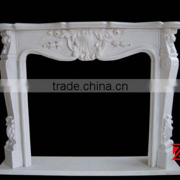 Marble electric fireplace mantel