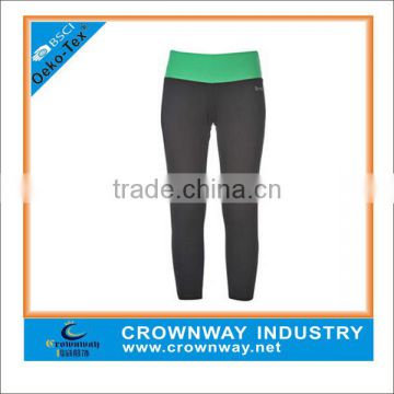 high waist contrast waistband leggings with reflective printing