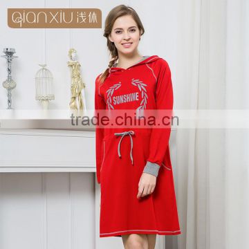 2017 Top Qianxiu Cheap Sport Gym Jersey Knitted Cotton Red Women Lady Sexy Nighty Design