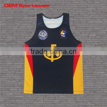 Sublimated polyester round neck running vest