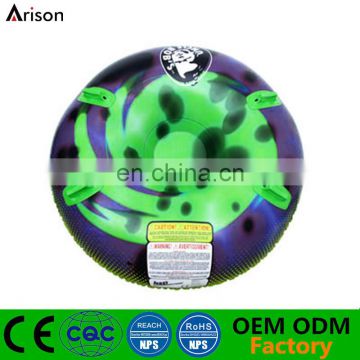 Colorful customized printing round snow board inflatable single ski board inflatable water ski board for snow toys
