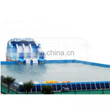 high quality commercial best standard frame swimming pool with inflatable slide