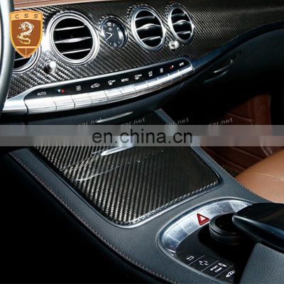 Dry Carbon Fiber Air Conditioning Cover Central Control Panel Interior Trim For Bens S Class W222