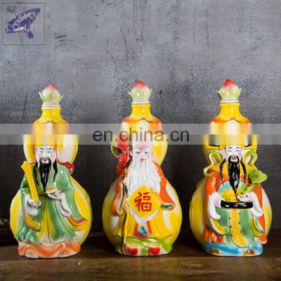 Weian 5000ml Fu Lu Shou ceramic wine bottle