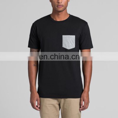 Wholesale Price China Custom blank Printed custom fit  Round Neck pocket T shirt For Men