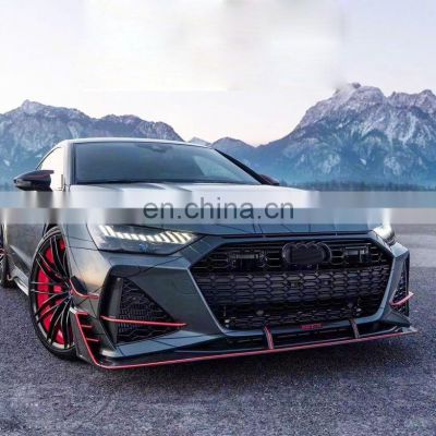 Runde For Audi 19-21 A7/s7 Modified Rs7-r Front Bumper Abt Front Shovel Air Knife A7 Modified Rs7 Front Bumper Grille