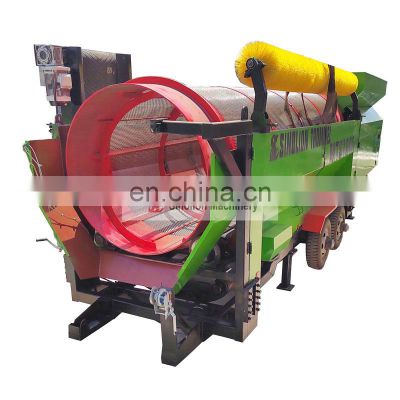 Rotary drum filter screen mobile rotating trommel screen for municipal solid waste machine