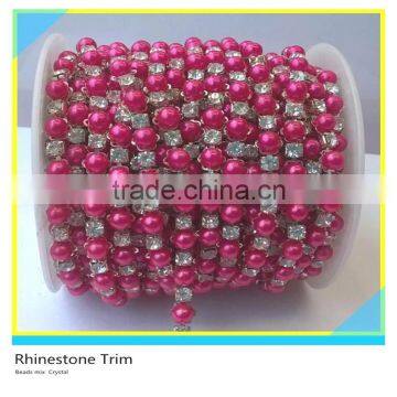 Fancy Grade A Crystal Rhinestone Cup Chain Strass mix Rose Pearl Roll