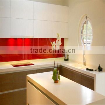 High quality factory sells glass dining table with painted Viny1 6mm