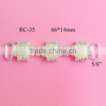 Stock hot selling pearl rhinestone connector for headband/hairwear(RC-35)
