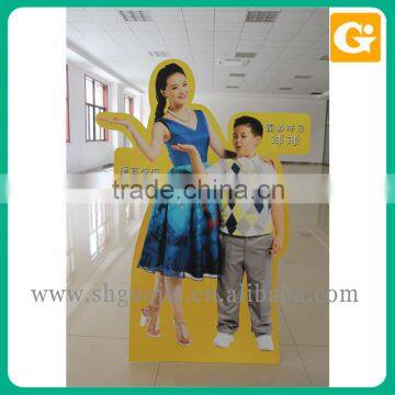 People shape cardboard advertising display stand