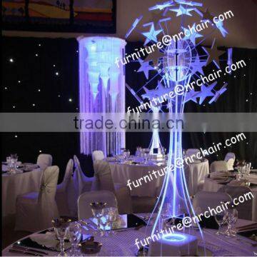 Shanghai well designed event rental wedding banquet acrylic led light centerpieces(star globe)