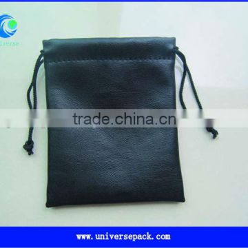 drawstring design black pu bags wholesale