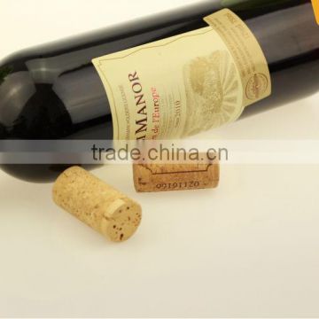 Natural tapered cork stopper for red wine