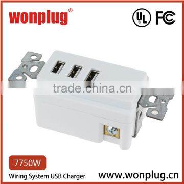 Wonplug Cooper Wiring Devices Wall USB Charger with Tamper Resistant Receptacle, with UL, FCC, White