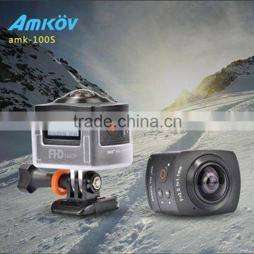 AMKOV AMK-100S 360 Degree All View 220 Fisheye Camera WiFi 1440P@30FPS 360 Degree All View 220 Fisheye Camera