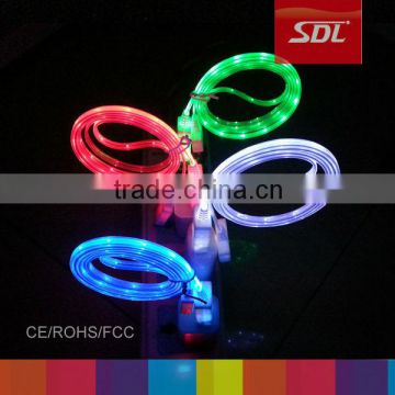 Factory SDL micro usb cable ,Led glowing Micro usb data cable for Samsung galaxy s3 s4