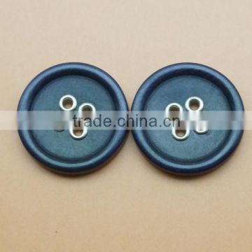 4 Holes Fancy Navy Natural Corozo Nut Buttons with Eyelet