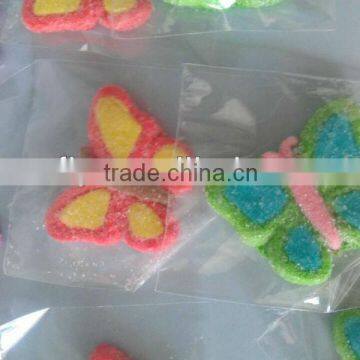 Butterfly shaped sugar coated cotton candy