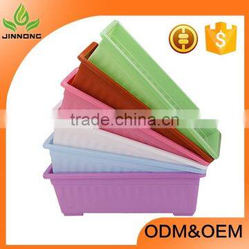 China manufacture plastic rectangle plants garden flowers pot wholesale