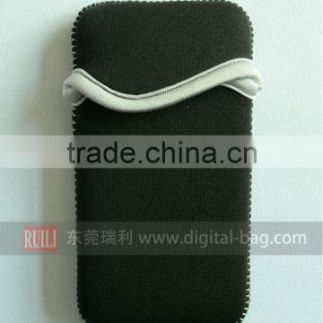Black soft neoprene cell phone pouch/bag