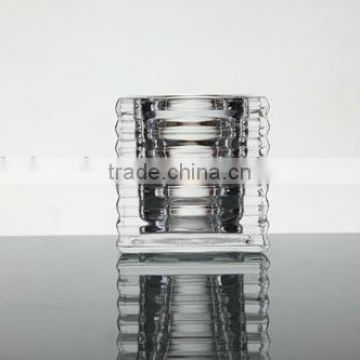 Glass candle holder square shape crystal candle holders