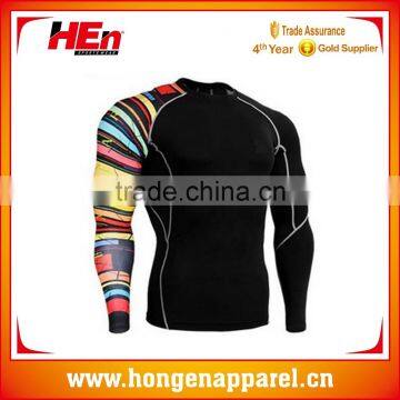 Hongen apparel 2015 Men's custom sublimated mma rash guard for sale