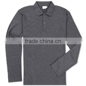 cheap grey polo shirts sale 2013 fashion custom 100% cotton hot sale newest design Custom design long sleeve custom polo shirt