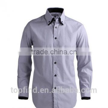 Fancy grey color long sleeve double collar men's dress shirt for men