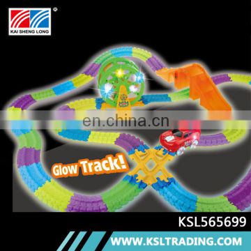 Nice items plastic ABS electric track toy car play game with light and music