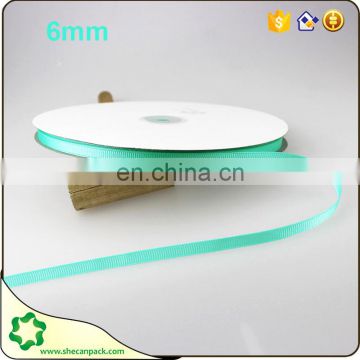 SHECAN Coloured Ribbon polyester green color 6mm grosgrain ribbon