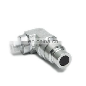 JIC male thread ISO16028 1/2 inch push and pull 90 degrees flat face type quick coupling hydraulic