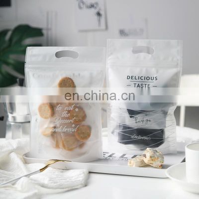 Matte Frosted Zipper Food Bags Stand Up Pouch Bag Resealable Stand Up Candy Bag with Handle Snack Food Dried Fruit Pouches
