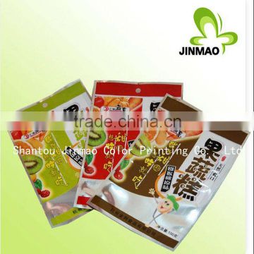 Printed 3 side sealed snack packaging with clear window bag