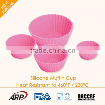4 different Size Round shape Silicone Muffin Cups, Silicone cupcake moulds