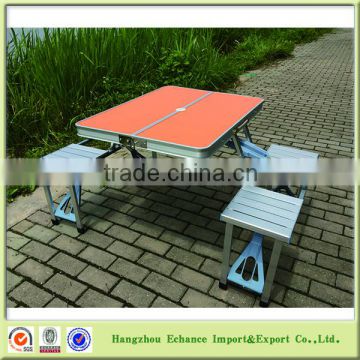 Fashion new products Orange MDF top and Aluminum folding picnic table, suitcase picnic table-FN4307