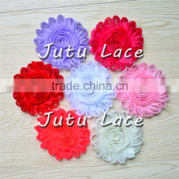 Fashion Costume Decoration Flower/ 4 inch sabby rose trim flower/hair accessories