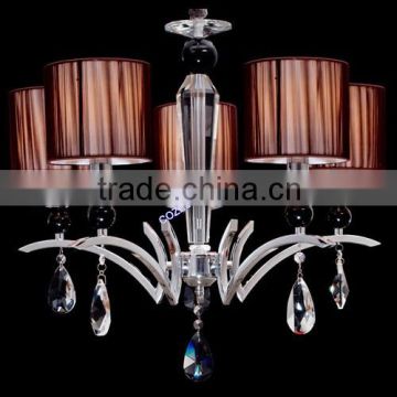Modern Wrought Iron Metal Crystal Hanging Pendant Lamp Chandelier Lights Professional Lighting Fixture Made in China CZ2092/5