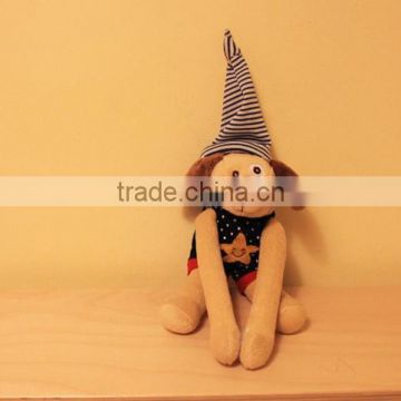 Wholesale custom plush stuffed dog soft toys with magic hat