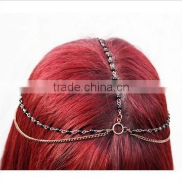 wholesale 2015cheap fashion gold plated metal dot chains head piece jewelry from china