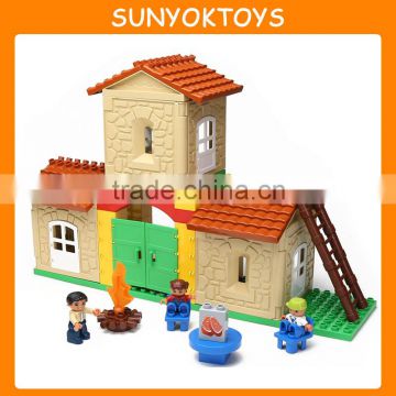 High Quality Blocks ! 64PCS Happy Family Plastic Building Blocks Preschool Educational Toys