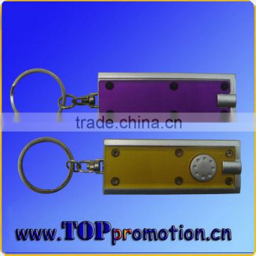 promotion plastic rectangle led keychain with led light cheap