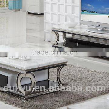 Living room modern rectangle home goods coffee table with marble top