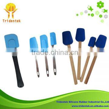 100% food grade silicone spatula with wooden handle