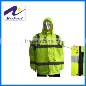 winter yellow safety reflective jacket